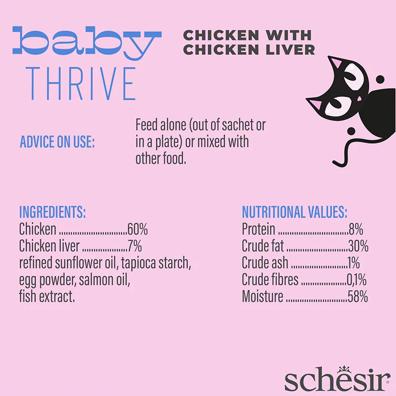 Schesir Baby Thrive Pouch Chicken with Chicken Liver 20x8g