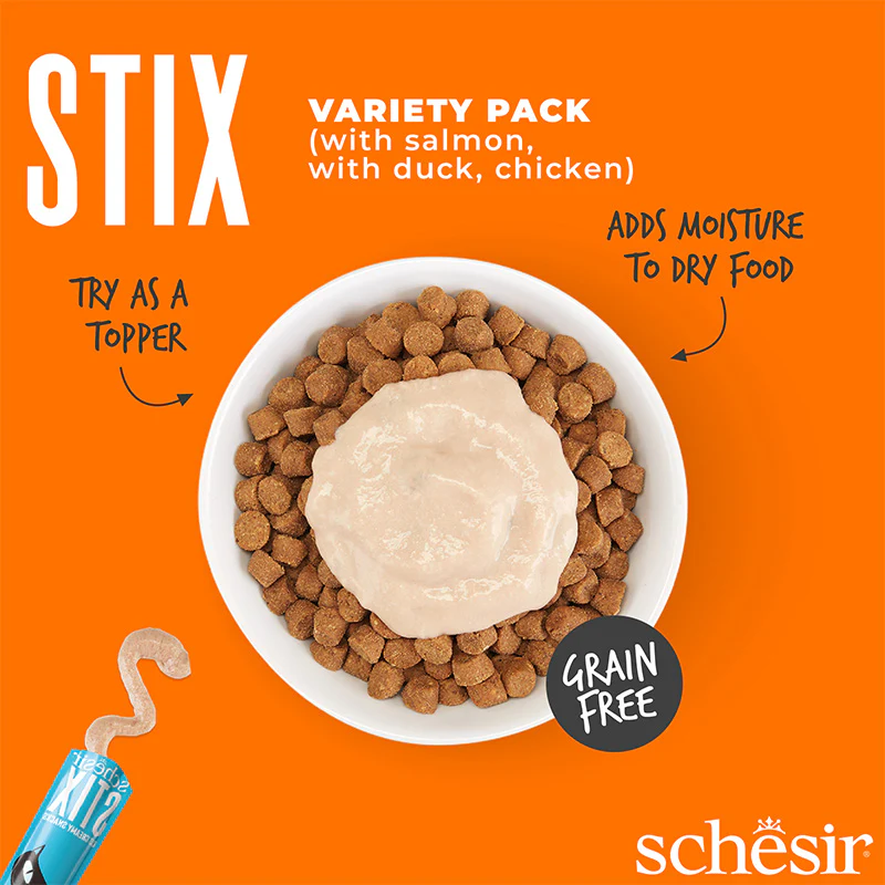 Schesir Stix Cat Creamy Snacks Variety Pack 6 X 15g
