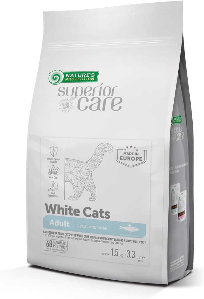 Nature's Protection Superiour Care For White Cats with Herring Adult