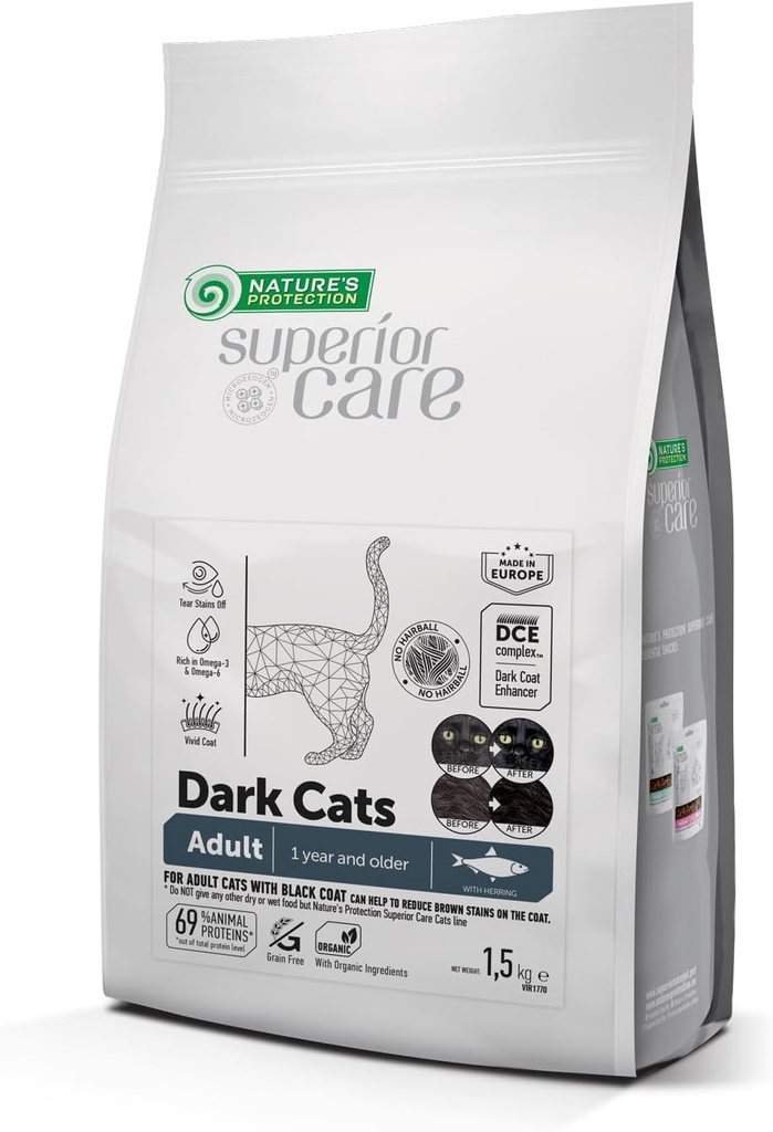 Nature's Protection Superiour Care For Dark Cats with Herring Adult