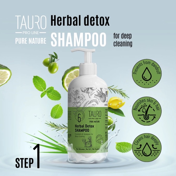 Tauro Pro Line Pure Nature Herbal Detox Deep cleaning shampoo 400ml