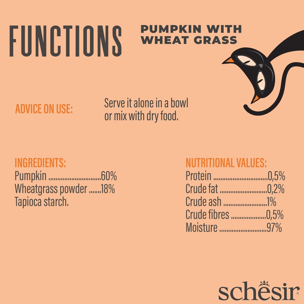 Schesir Functions Digestive Topper Pumkin with Wheat Grass 40g