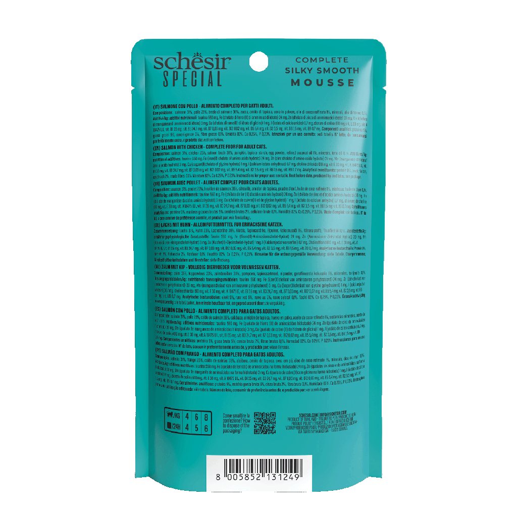 Schesir Special Mousse Skin &amp; Coat Salmon with Chicken 70g