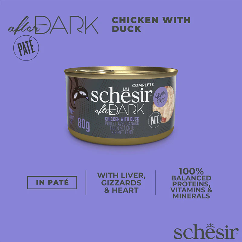 Schesir After Dark Can for cat Chicken with Duck Pate 80g