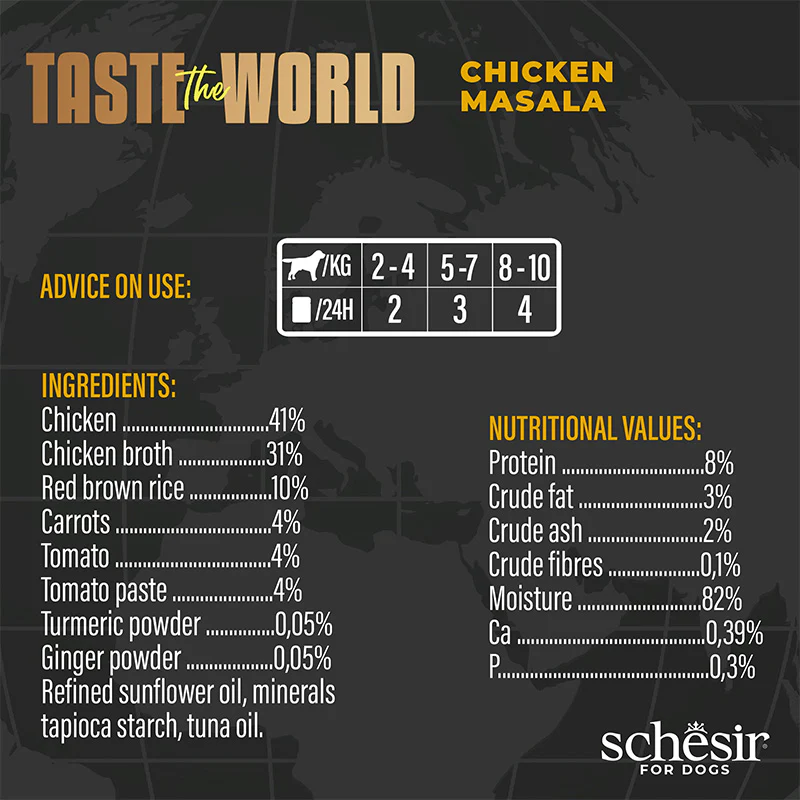 Schesir Taste The World Can For Dog Chicken Masala 150g
