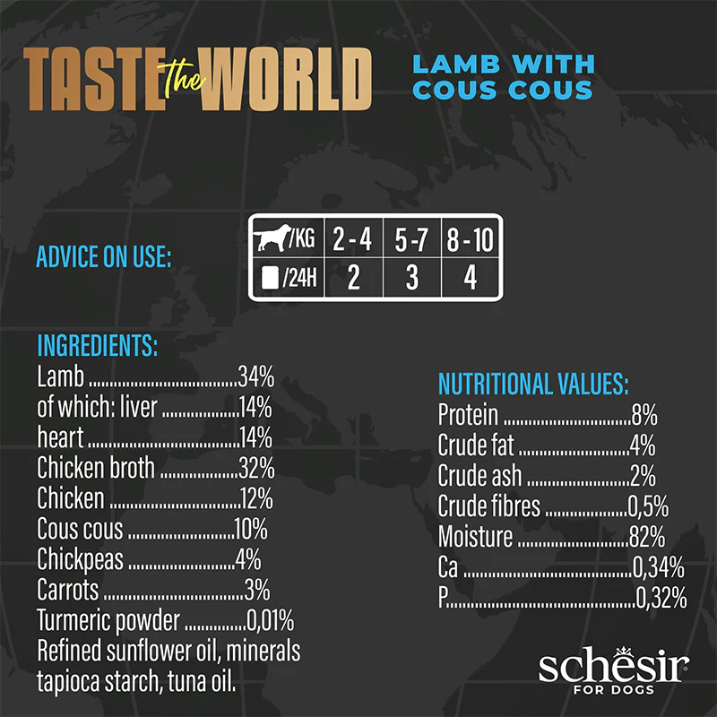 Schesir Taste The World Can For Dog Lamb with CousCous 150g