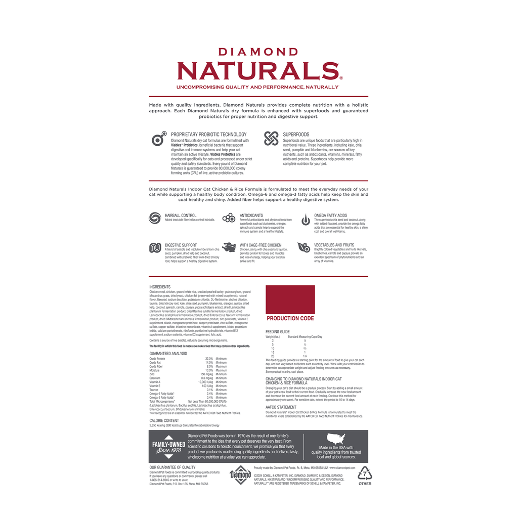 Diamond Naturals Indoor Cat Formula 3kg