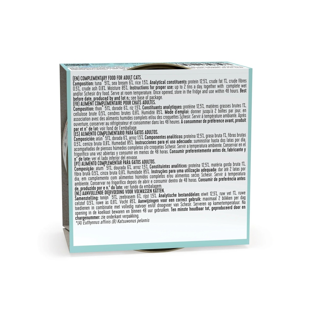 Schesir Can for Cat Tuna with Sea Bream in Jelly 85g