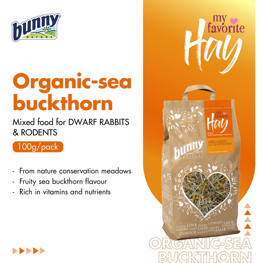 Bunny My Favorite Organic Sea Buckthorn For Dwarf Rabbits and Rodents 100g