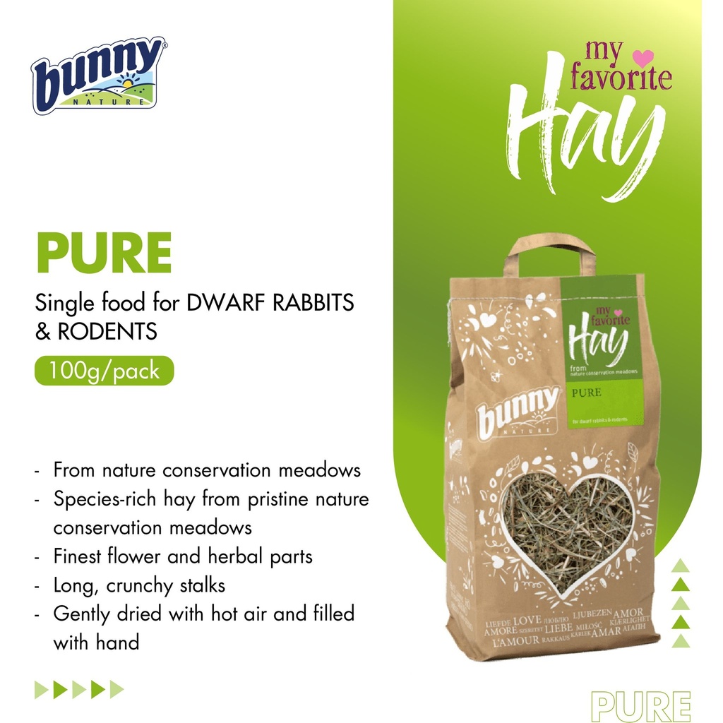 Bunny My Favorite Pure Hay For Dwarf Rabbits and Rodents 100g
