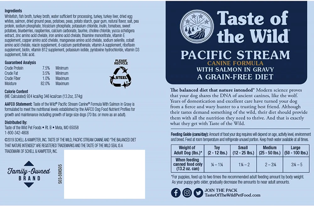 Taste of the Wild Pacific Stream Canine with Salmon in Gravy