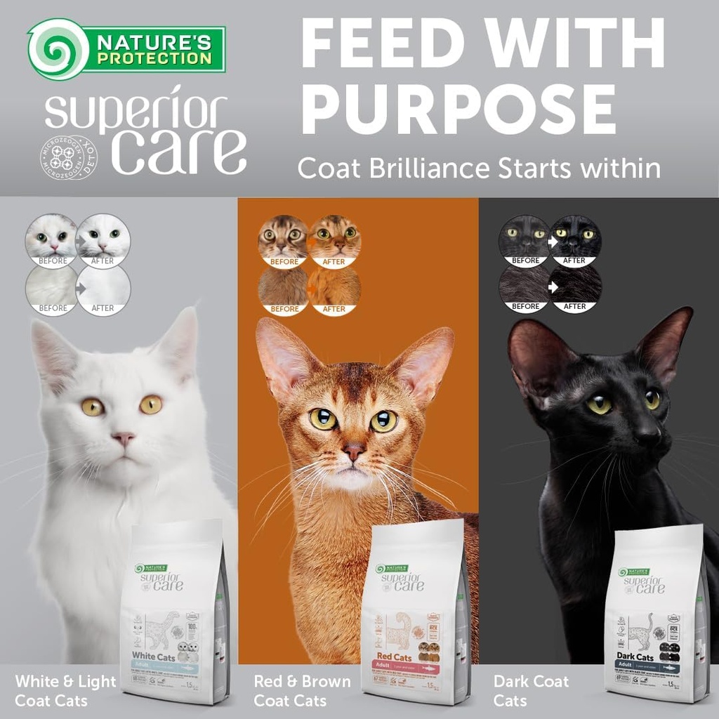 Nature's Protection Superior Care For Dark Cats with Herring Adult