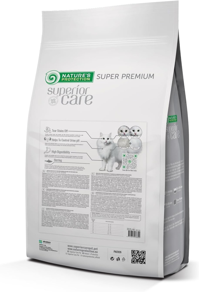 Nature's Protection Superior Care For White Cats with Herring Adult