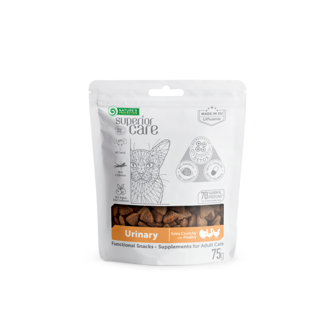 Nature's Protection Superior Care Supplemental Snacks  Urinary with Crunchy Poultry for Adult Cats 75g
