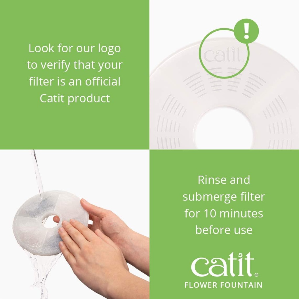 Catit Flower Fountain Filters Triple Action 2PK
