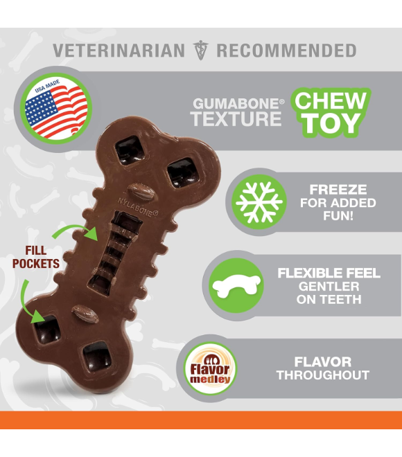 Nylabone Freezer Bone Wolf Chew Dog Toy