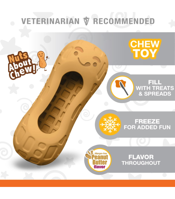 Nylabone Nuts Chew Toy Penut Butter Flr