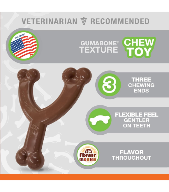 Nylabone Flat Wishbone Dog Chew Dog Toy