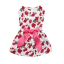 Pets.Love.Earth White with Roses Ribbon Cozy Sleeveless Dress Red