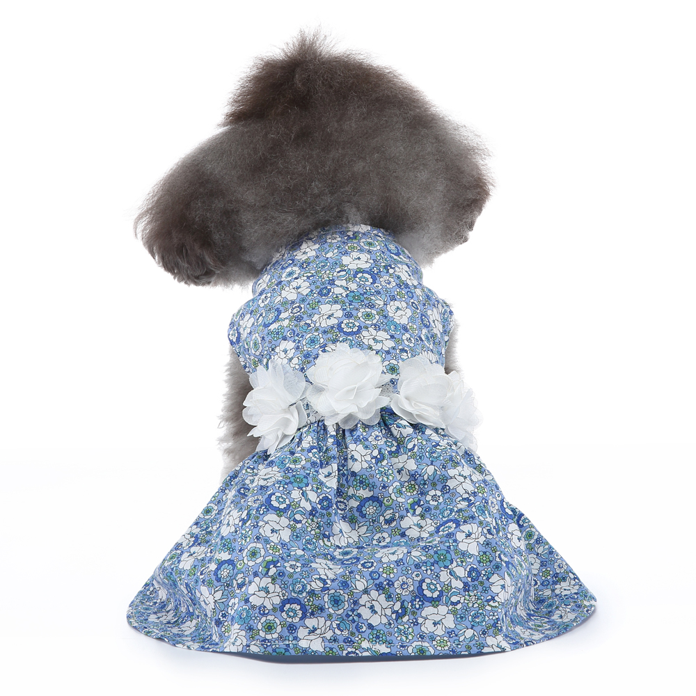 Pets.Love.Earth Summer Dress Rose Printed Blue