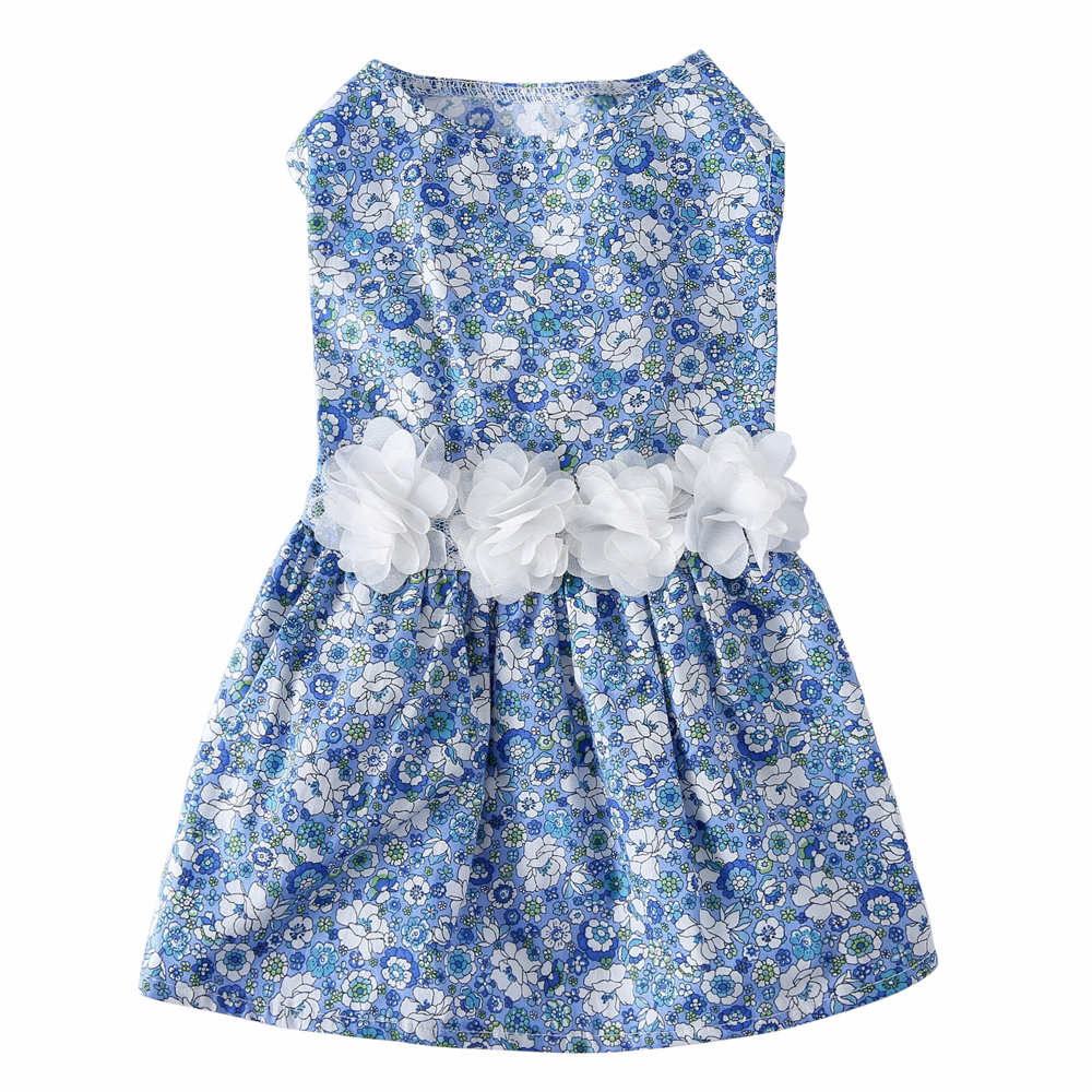 Pets.Love.Earth Summer Dress Rose Printed Blue