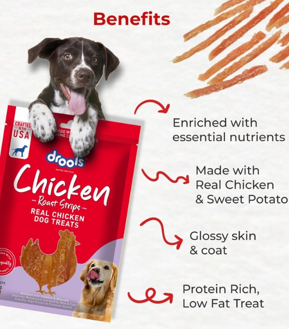 Drools Chicken Roast Strips Dog Treats 70g