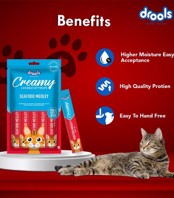 Drools Creamy Treats – Seafood Medley 5 Sticks