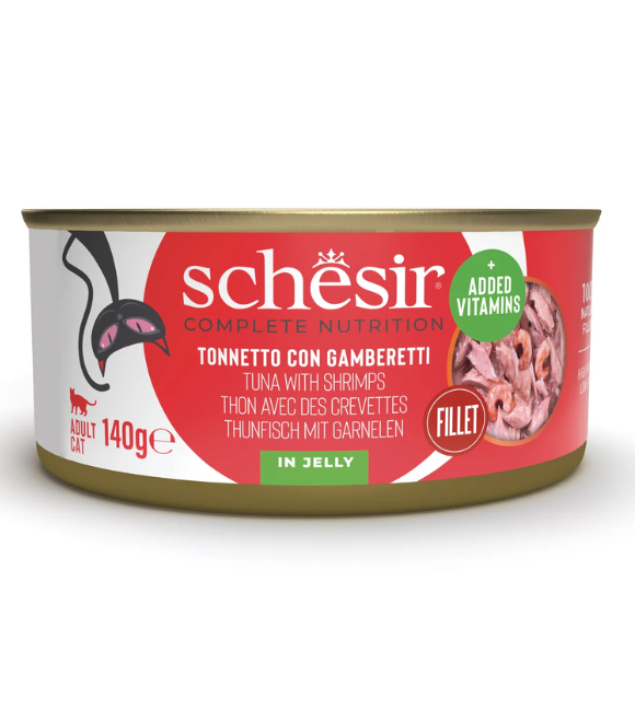 Schesir Cat Can Tuna with Shrimps in Jelly 140g