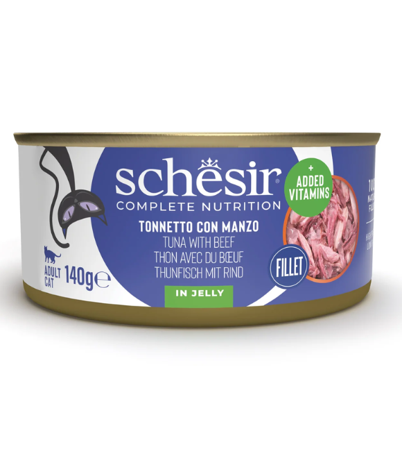 Schesir Cat Can Tuna with Beef Fillets in Jelly 140g