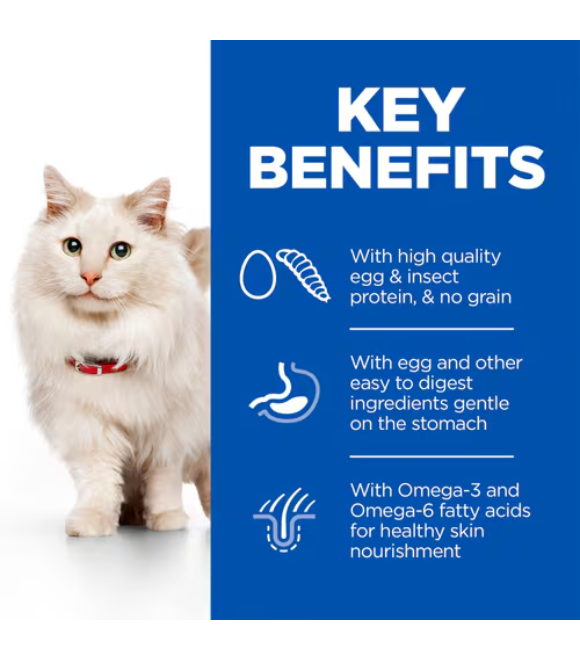 Hill's Science Plan Hypoallergenic Adult Cat Food No Grain Egg &amp; Insect Protein 1.5KG
