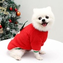 Pets.Love.Earth Coral Fleece Elk Dog Sweater Outing Cat Two-legged Clothes Red