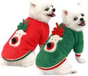 Pets.Love.Earth Coral Fleece Elk Dog Sweater Outing Cat Two-legged Clothes Red