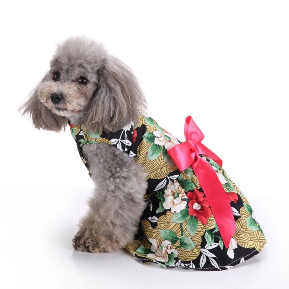Pets.Love.Earth Flower Cocktail Dress With Red Bow