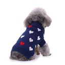 Pets.Love.Earth Sweater Blue with Red &amp; White Hearts