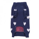 Pets.Love.Earth Sweater Blue with Red &amp; White Hearts
