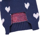 Pets.Love.Earth Sweater Blue with Red &amp; White Hearts