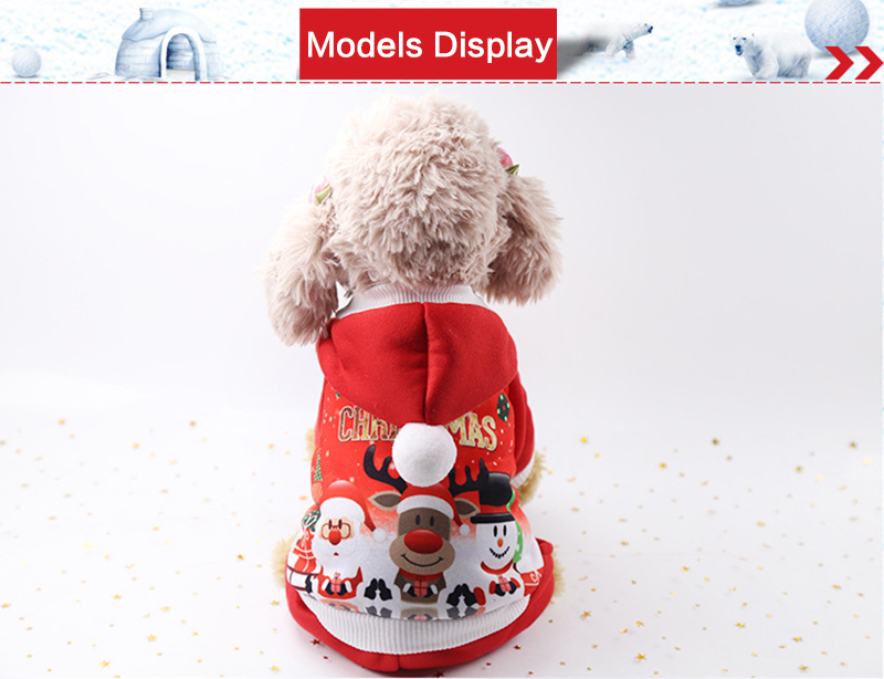 Pets.Love.Earth Big Red old man + elk + snowman print Hoody