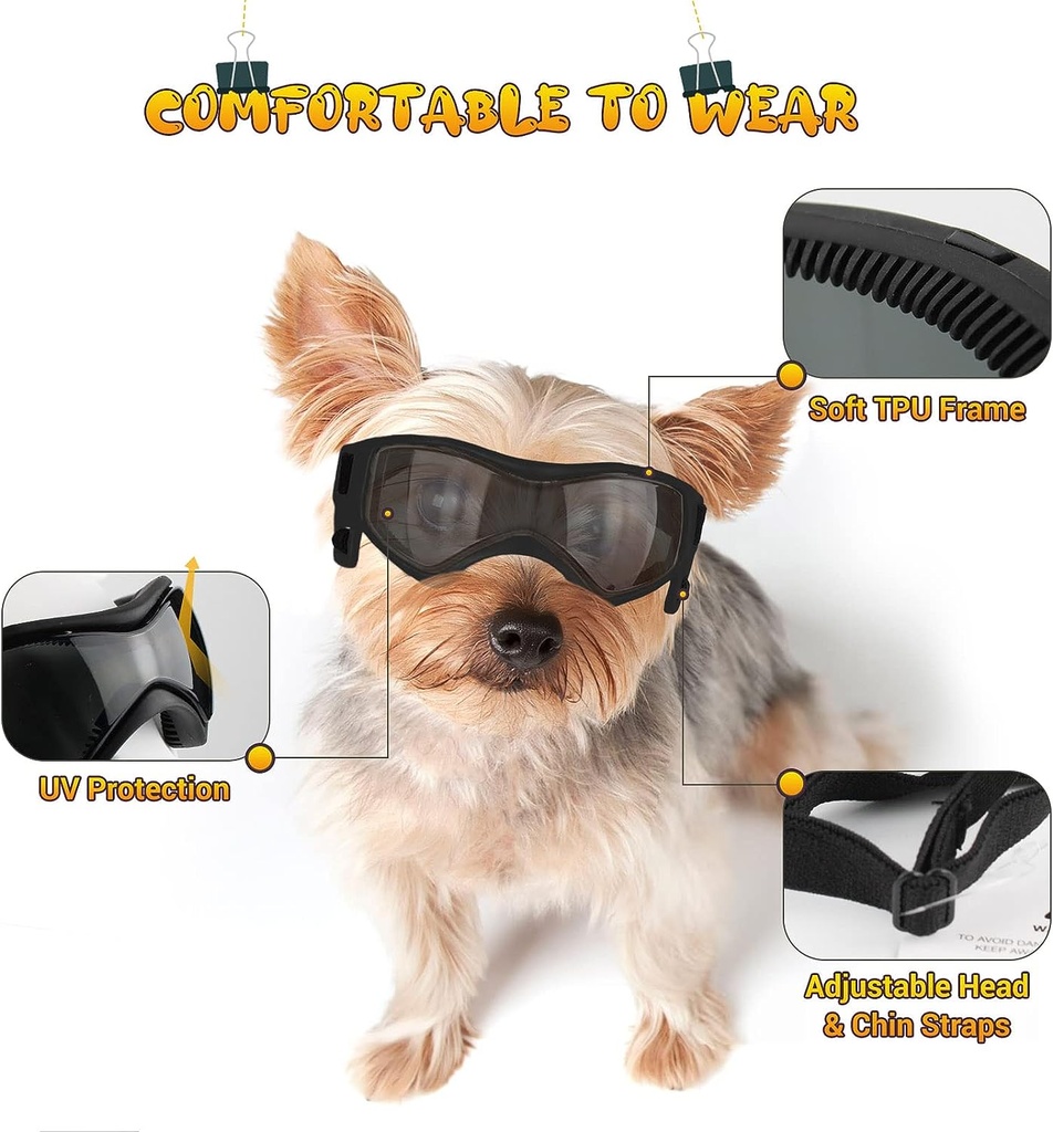 Foldable Pet Dog Protection Goggles Black