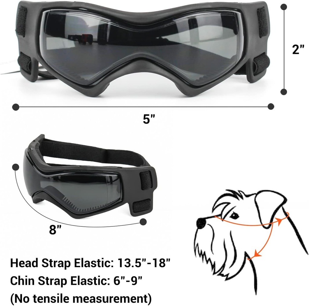 Foldable Pet Dog Protection Goggles Black