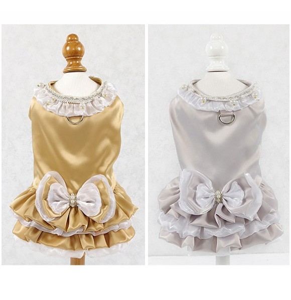 Pets.Love.Earth Silver Dress With Leash