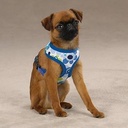 Casual Canine Cotton/polyester Mod Print Fabric Dog Harness, X-small, Blue