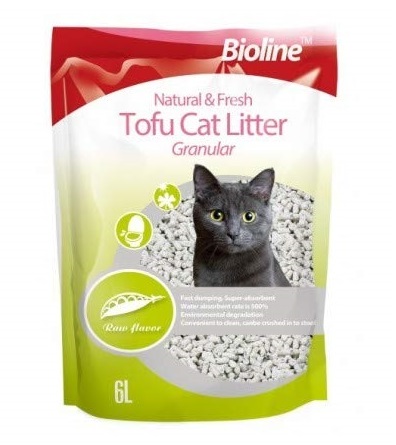 Bioline Natural and Fresh Tofu Cat Litter Granular Raw Flavor 6ltr