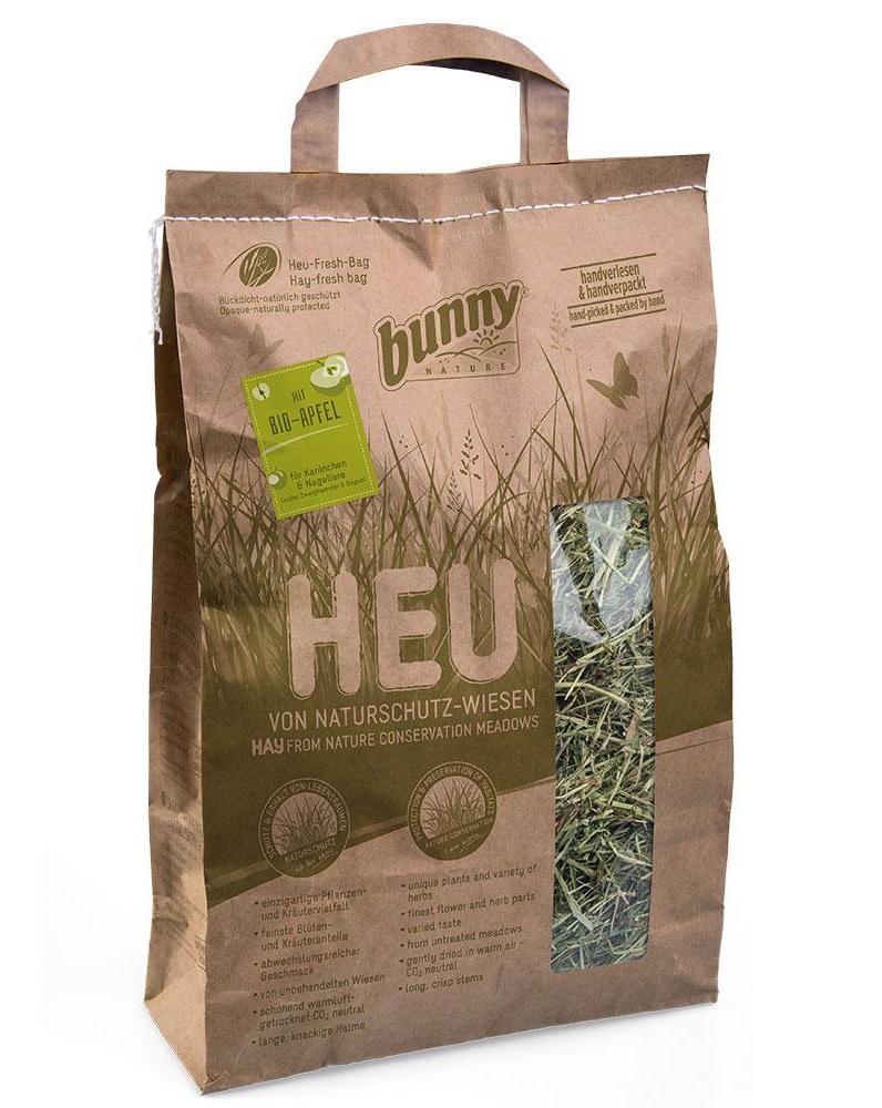 Bunny Nature Hay From Nature Conversaton Meadows with Organic Apple Pieces 250g