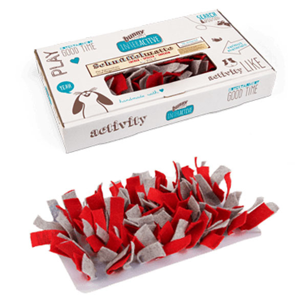 Bunny Nature Interactive Snufflemat Felt (Red/Grey)