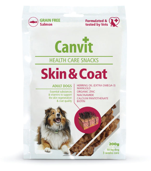 Canvit Health Care Snacks Skin &amp; Coat for Adult Dogs 200g