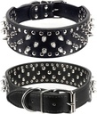 Casual Canine Leather Deluxe Spiked Dog Collar 29-inch Black
