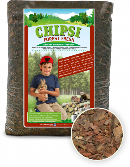 Chipsi Forest Fresh Bark Chips pet Bedding 30L(6kg)