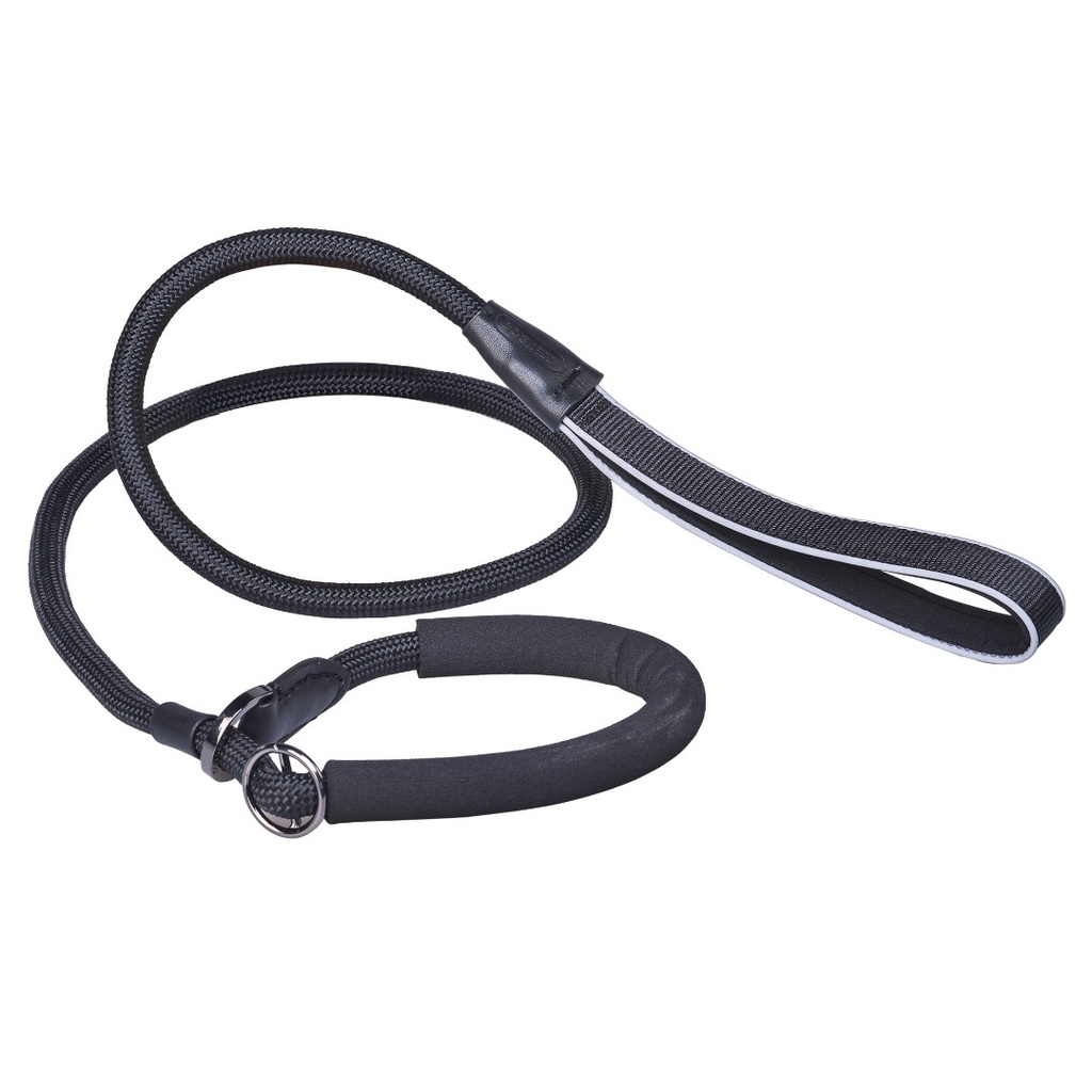 Dogness Braided Nylon Collar &amp; Leash-Black XS/S .85cmx152cm