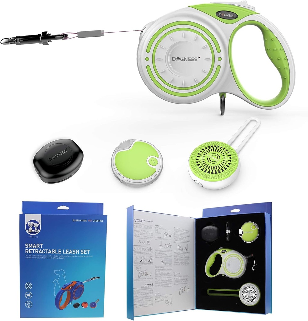 Dogness Smart Retractable Leash Set 5M Large Green
