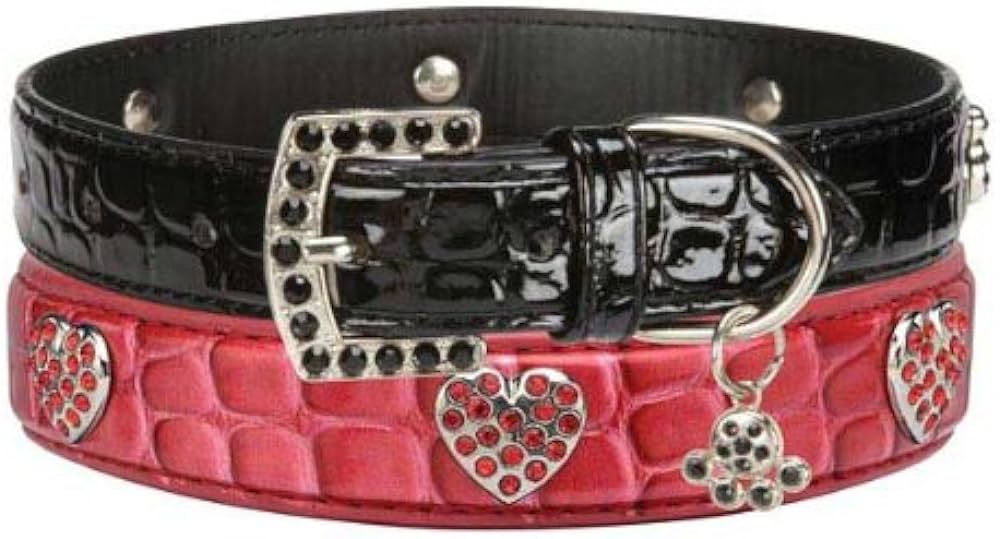 East Side Collection Charmed Croco Collar 6-8 In Black